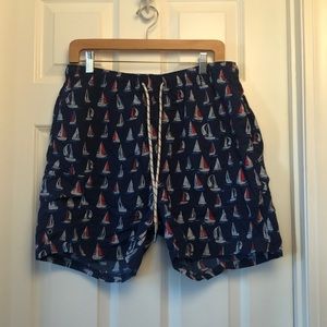 Rainforest - Swimming Trunks - Sail Boat Pattern